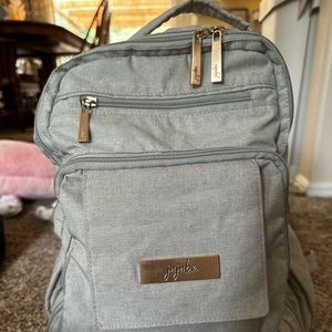 Jujube diaper bag gold and light tan/grey